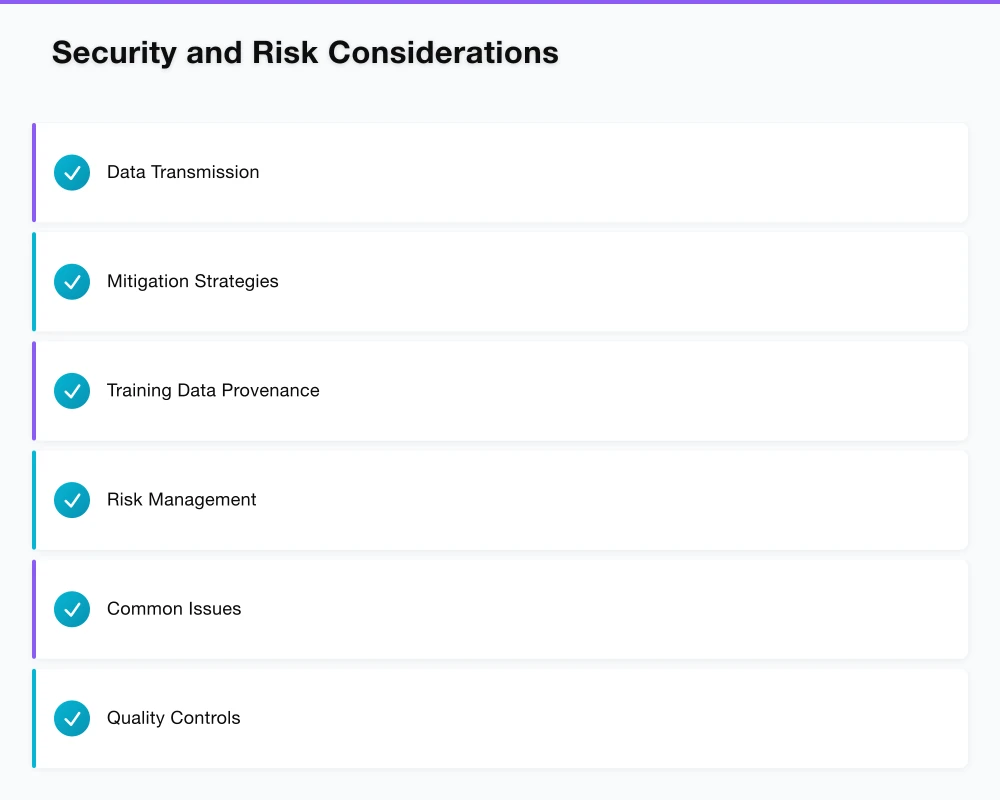 Security and Risk Considerations Infographic