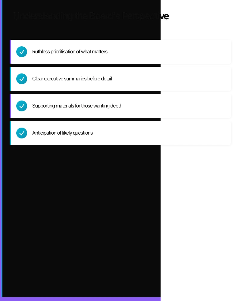 Structuring Board Presentations Infographic