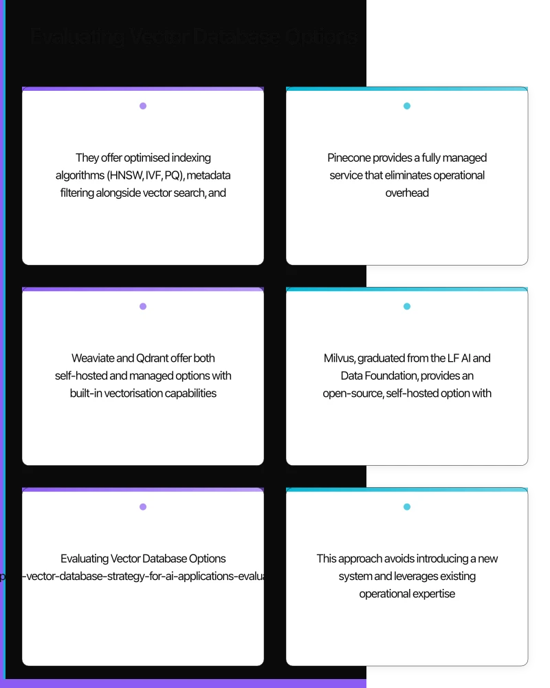 Evaluating Vector Database Options Infographic