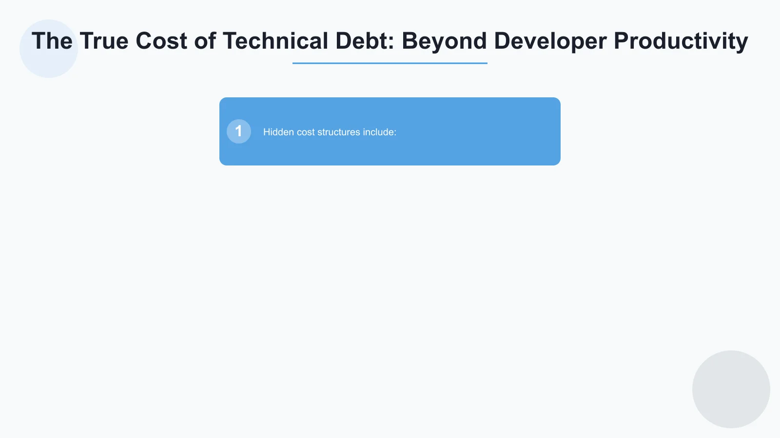 The True Cost of Technical Debt: Beyond Developer Productivity Infographic
