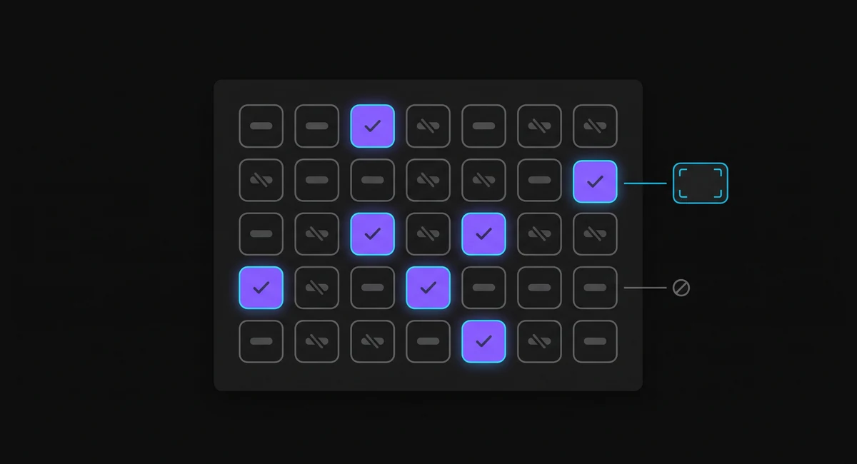 Seven Channels, Four Forms: The Layouts We Verify Instead of Choose