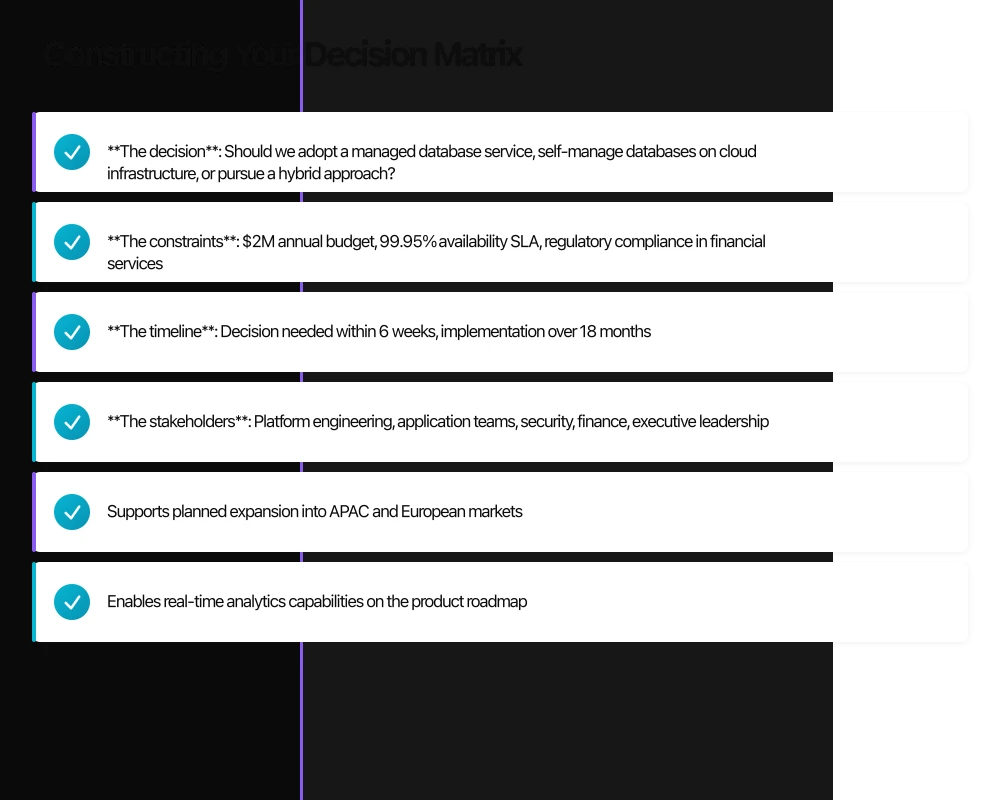 Constructing Your Decision Matrix Infographic