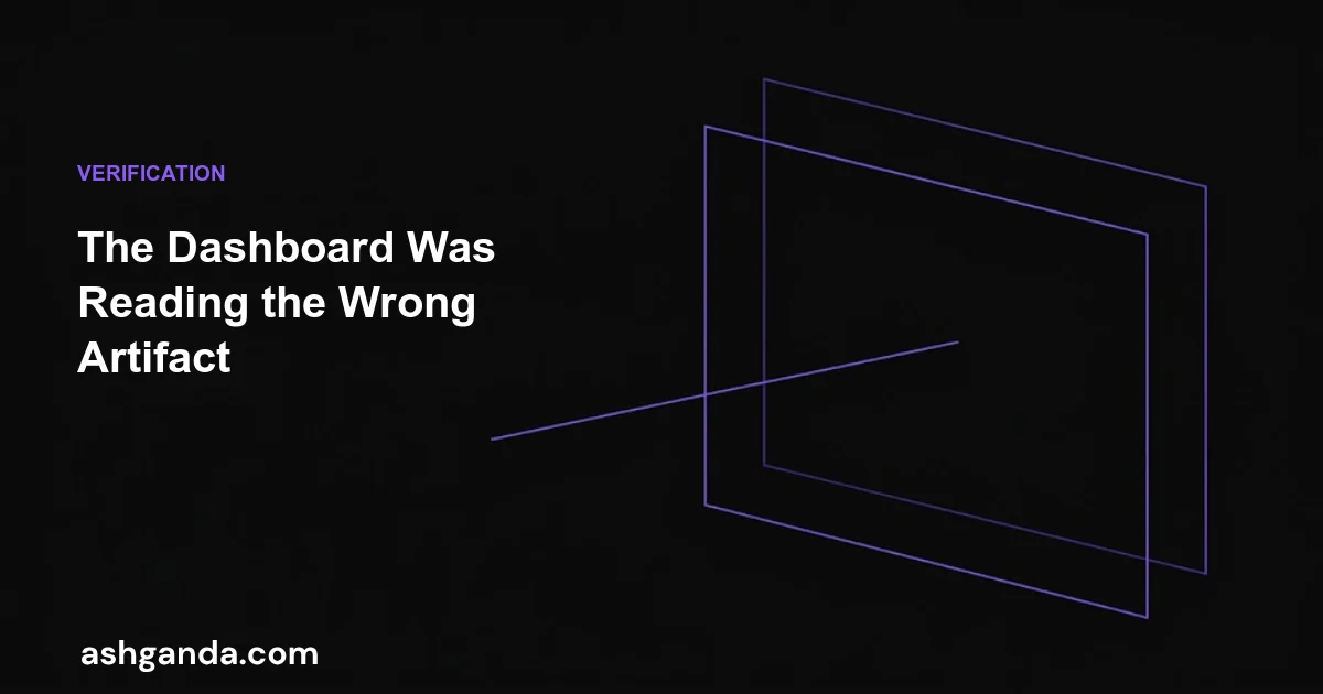 The Dashboard Was Reading the Wrong Artifact