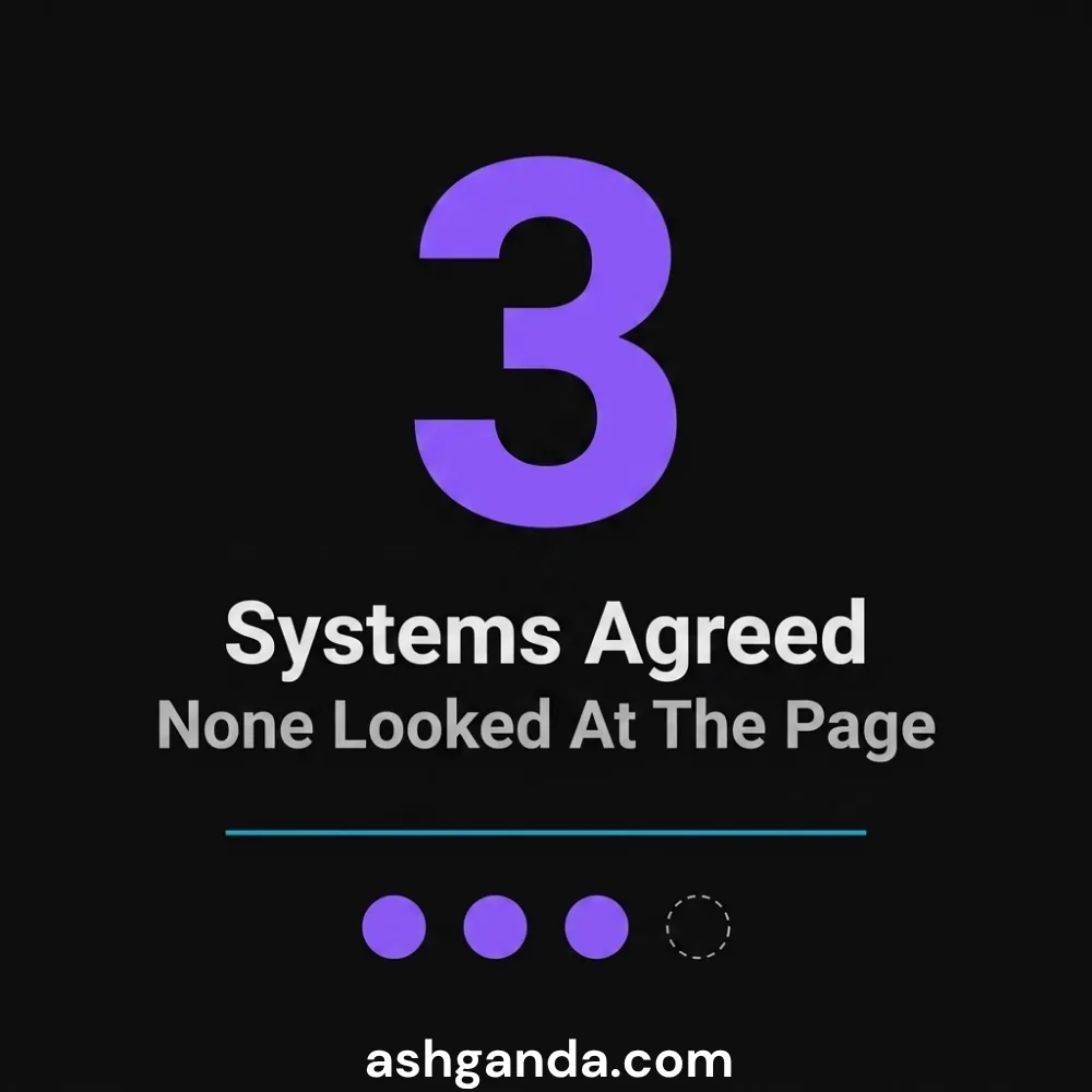 Three systems agreed and none of them had looked at the page