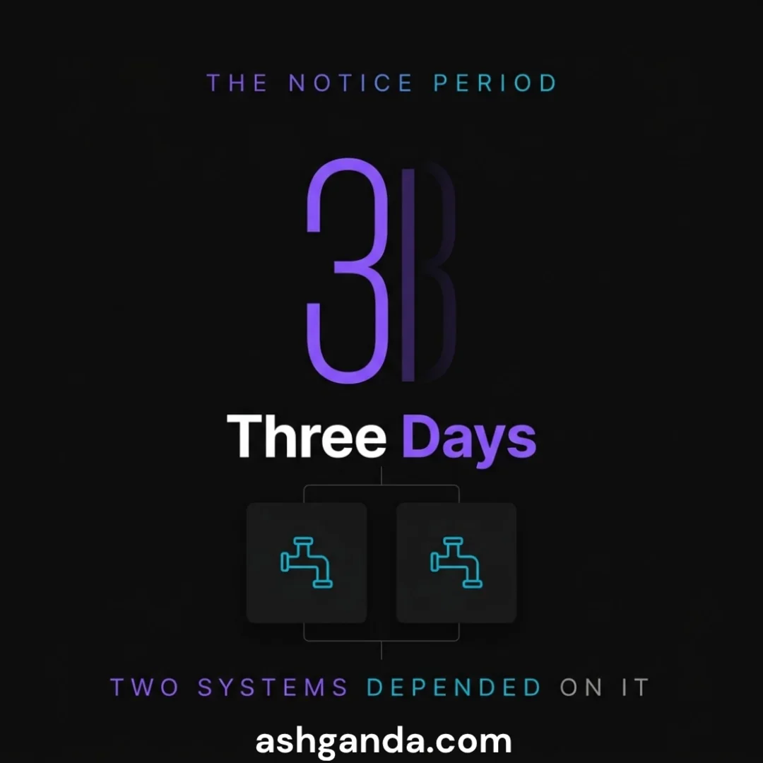 A card reading Three Days as the notice period, with two systems shown depending on it.